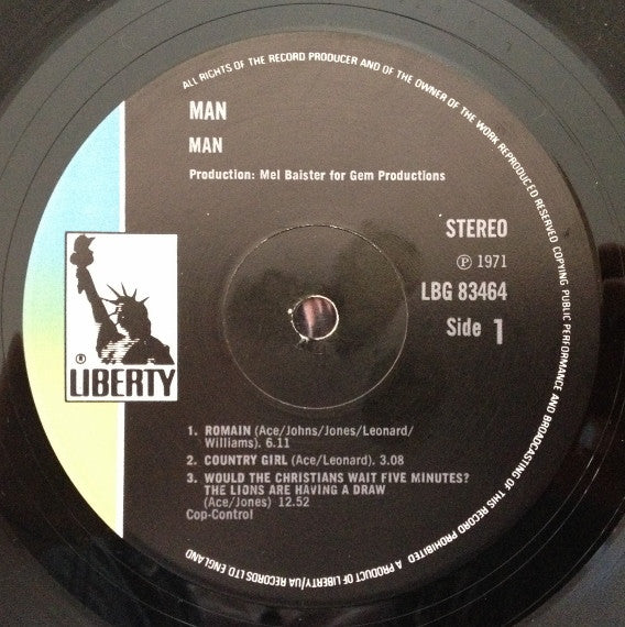 Man : Man (LP, Album, Tex)