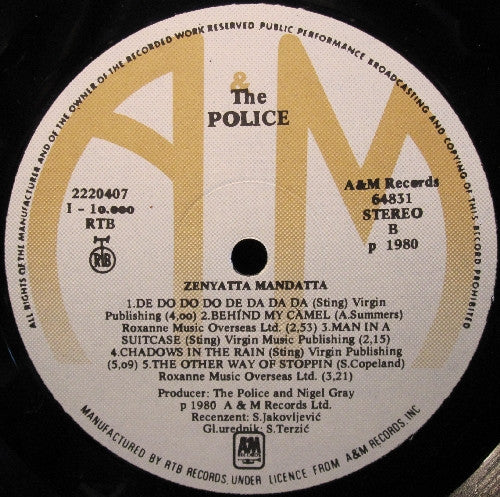 The Police : Zenyatta Mondatta (LP, Album)