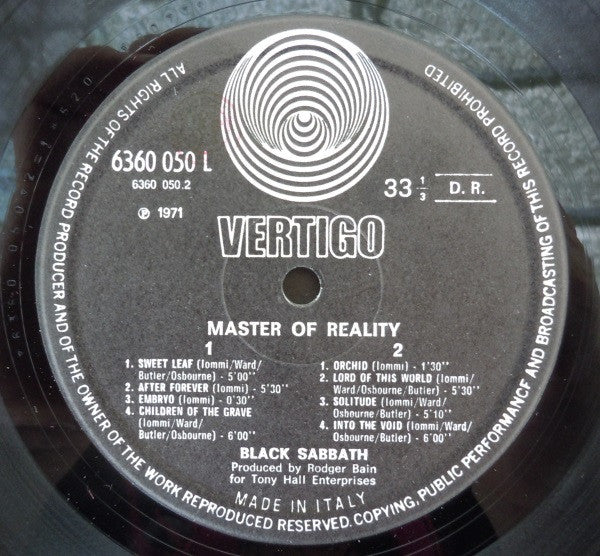 Black Sabbath : Master Of Reality (LP, Album)