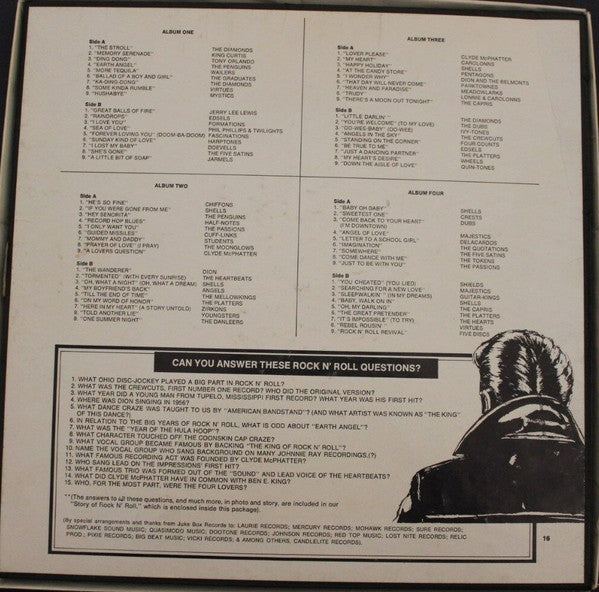 Various : The First Authentic 1950's Rock & Roll Collection (4xLP, Comp)