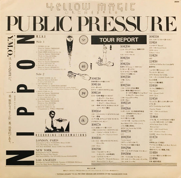 Yellow Magic Orchestra : Public Pressure (LP, Album)