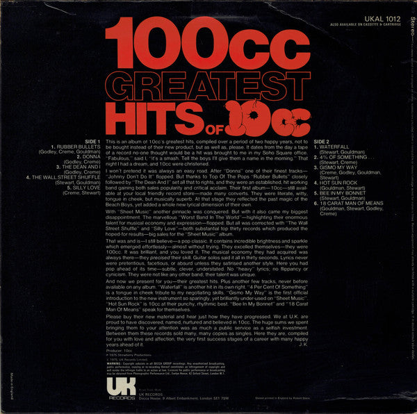 10cc : 100cc  Greatest Hits Of 10cc (LP, Album, Comp, Lam)