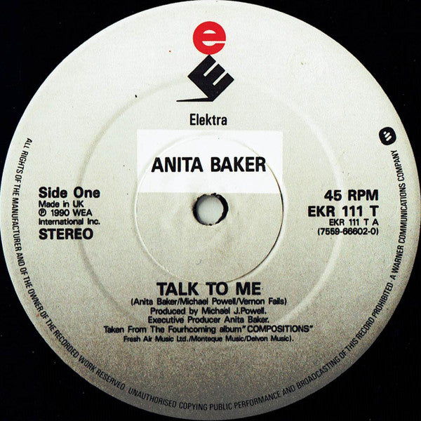Anita Baker : Talk To Me (12", Single)