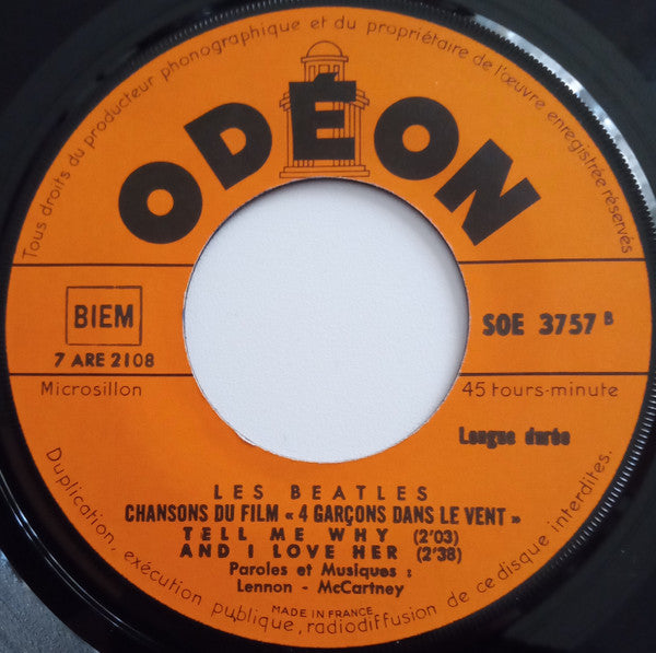 Les Beatles* : Chansons Du Film "4 Garçons Dans Le Vent" (7", EP)