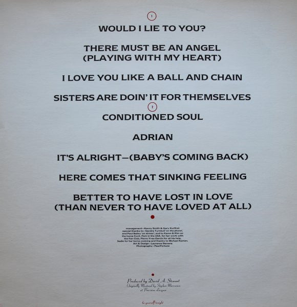 Eurythmics : Be Yourself Tonight (LP, Album)