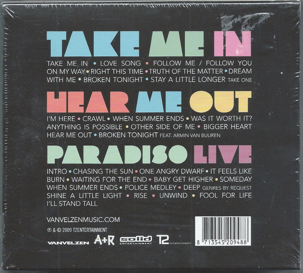 VanVelzen - Take Me In & Hear Me Out (2xCD, Album + DVD) - De Platen Aap – Vinylwinkel in Brielle & online webshop voor muziekliefhebbers
