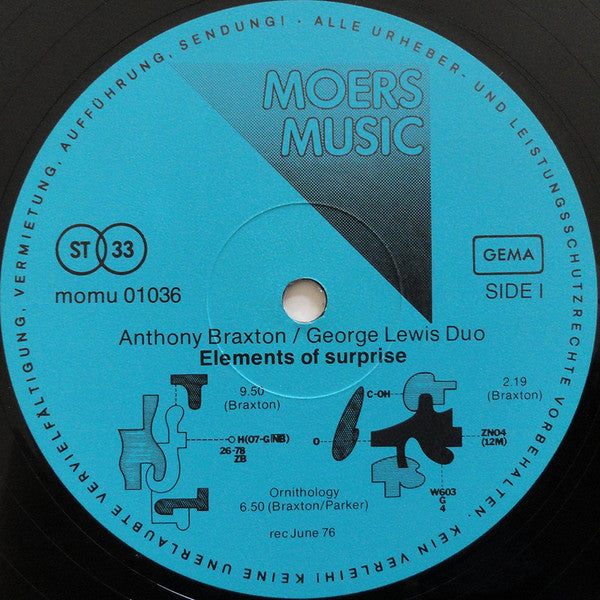 Anthony Braxton/George Lewis Duo : Elements Of Surprise (LP, Album)
