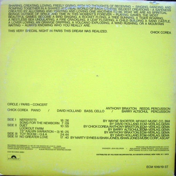 Circle (5) : Paris - Concert (2xLP, Album, Gat)