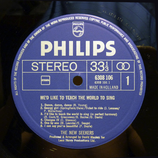 The New Seekers : We'd Like To Teach The World To Sing (LP, Album)