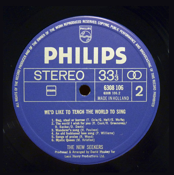 The New Seekers : We'd Like To Teach The World To Sing (LP, Album)