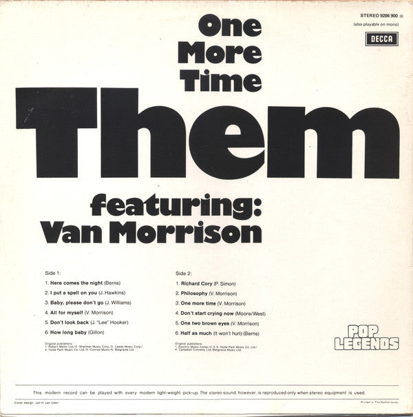 Them (3) Featuring: Van Morrison : One More Time (LP, Comp, RE)