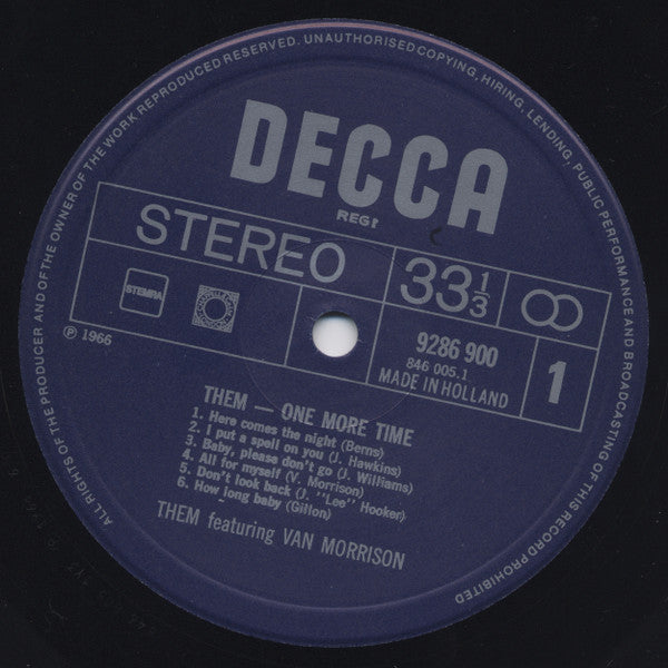 Them (3) Featuring: Van Morrison : One More Time (LP, Comp, RE)