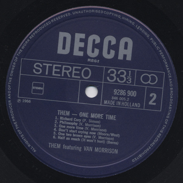 Them (3) Featuring: Van Morrison : One More Time (LP, Comp, RE)
