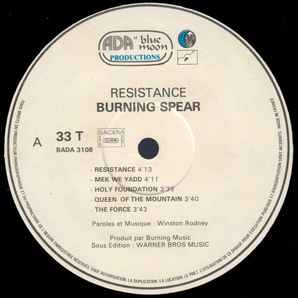 Burning Spear : Resistance (LP, Album)