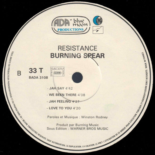 Burning Spear : Resistance (LP, Album)