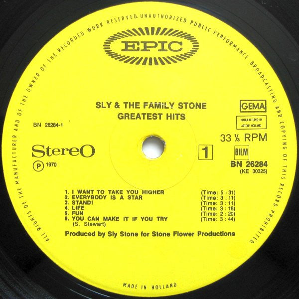 Sly & The Family Stone : Greatest Hits (LP, Comp, Gat)