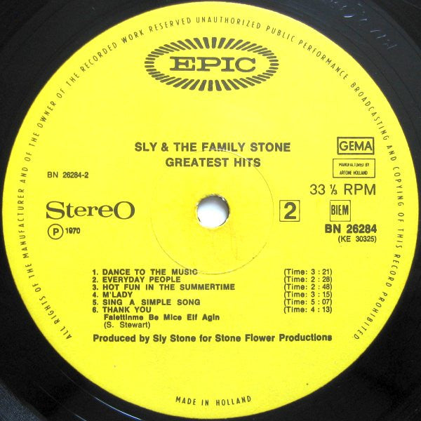 Sly & The Family Stone : Greatest Hits (LP, Comp, Gat)