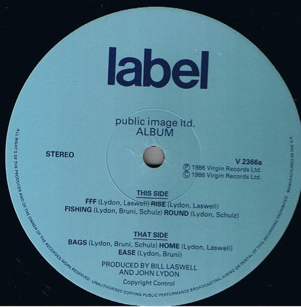 Public Image Limited : Album (LP, Album, RE)