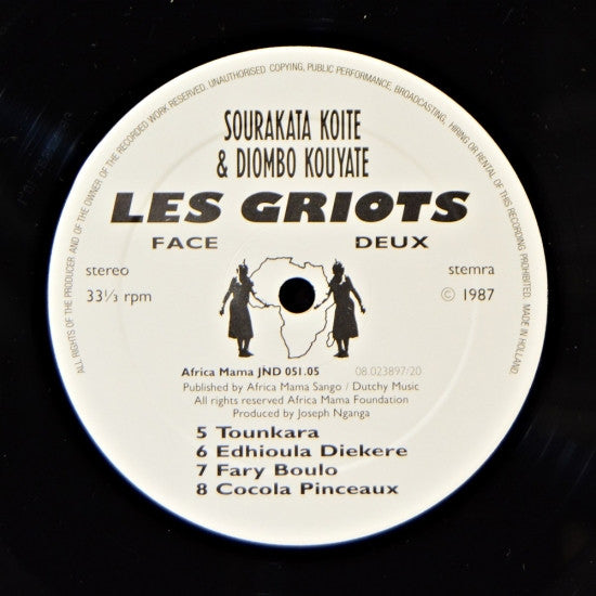 Sourakata Koite* & Diombo Kouyate : Les Griots (LP, Album)