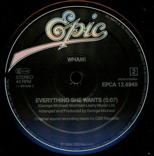 Wham! : Last Christmas (Pudding Mix) / Everything She Wants (12", Maxi)