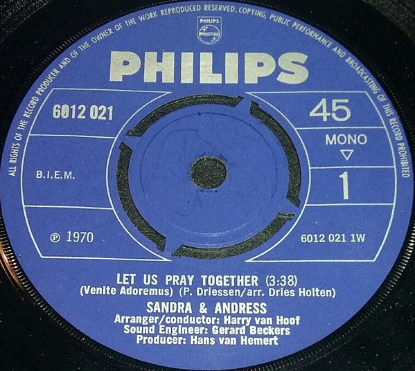Sandra & Andres : Let Us Pray Together / Give It Up (7", Single)
