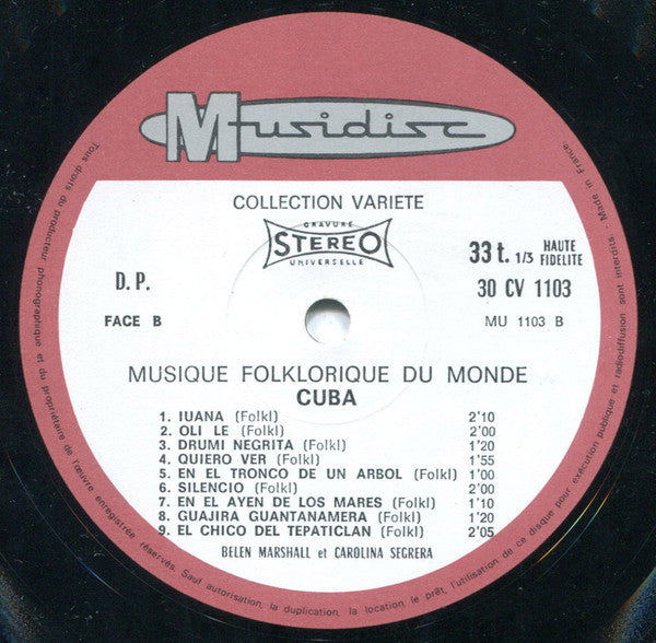 Belen Marshall Et Carolina Segrera : Cuba (LP, Album, RE)