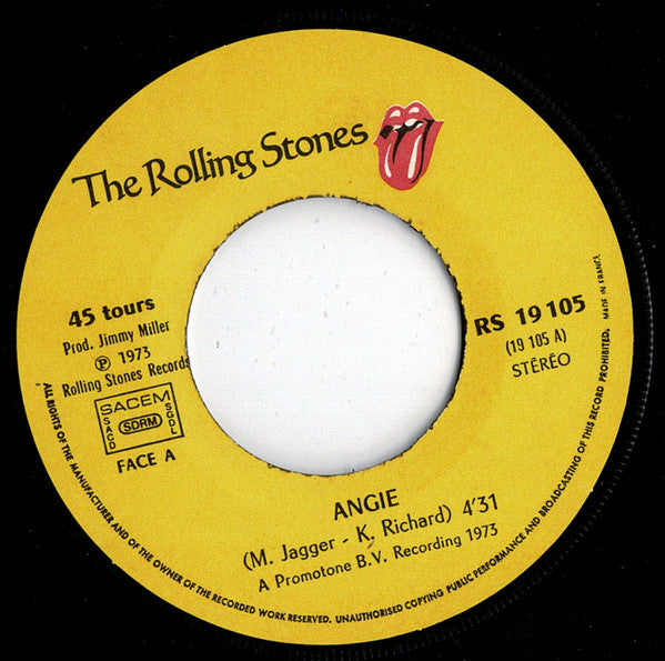 Rolling Stones* : Angie (7", Single)