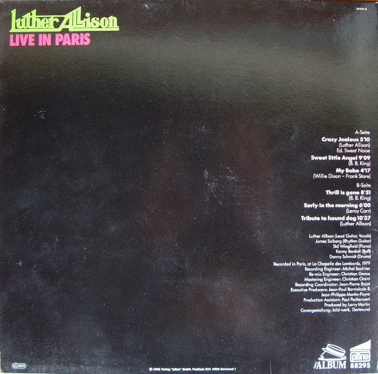 Luther Allison : Live In Paris (LP, Album)