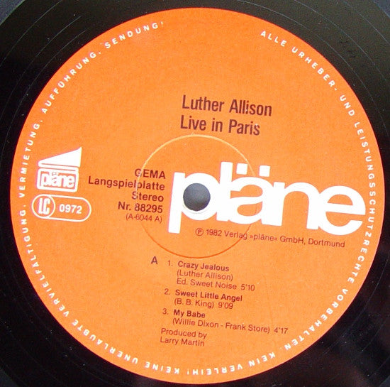Luther Allison : Live In Paris (LP, Album)
