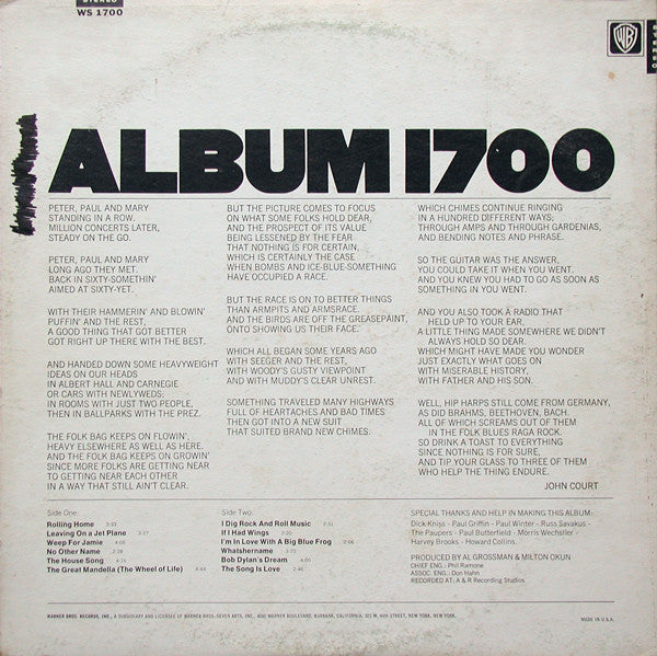 Peter, Paul And Mary* : Album 1700 (LP, Album)