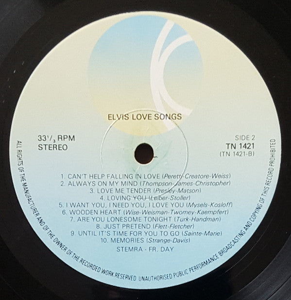 Elvis Presley : Elvis Love Songs (20 Original Songs) (LP, Comp)