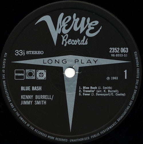 Kenny Burrell / Jimmy Smith : Blue Bash! (LP, Album, RE)