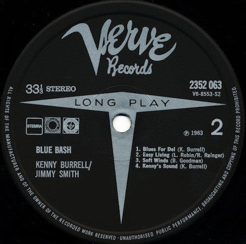 Kenny Burrell / Jimmy Smith : Blue Bash! (LP, Album, RE)
