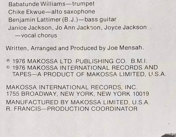 Joe Mensah : The African Hustle (LP, Album)