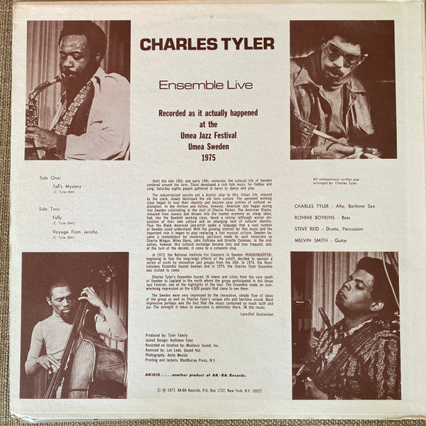 Charles Tyler : Live In Europe: Jazz Festival Umea (LP, Album)