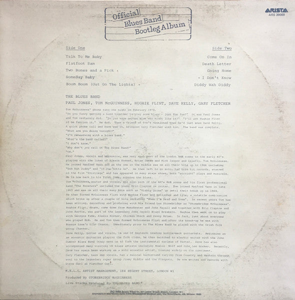 The Blues Band : Official Blues Band Bootleg Album (LP, Album)