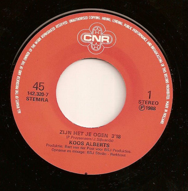 Koos Alberts : Zijn Het Je Ogen / Samen (7", Single)