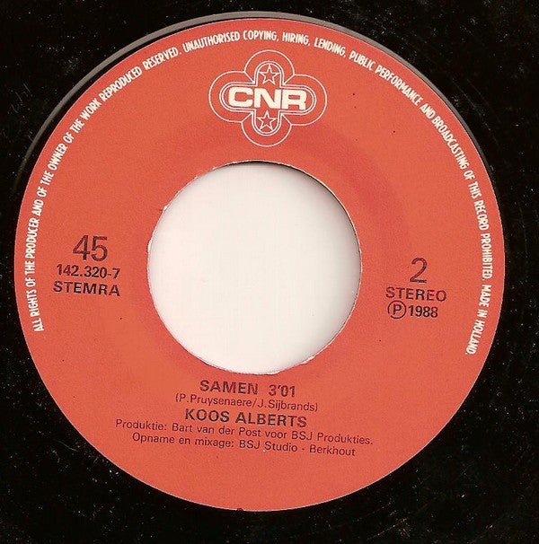Koos Alberts : Zijn Het Je Ogen / Samen (7", Single)