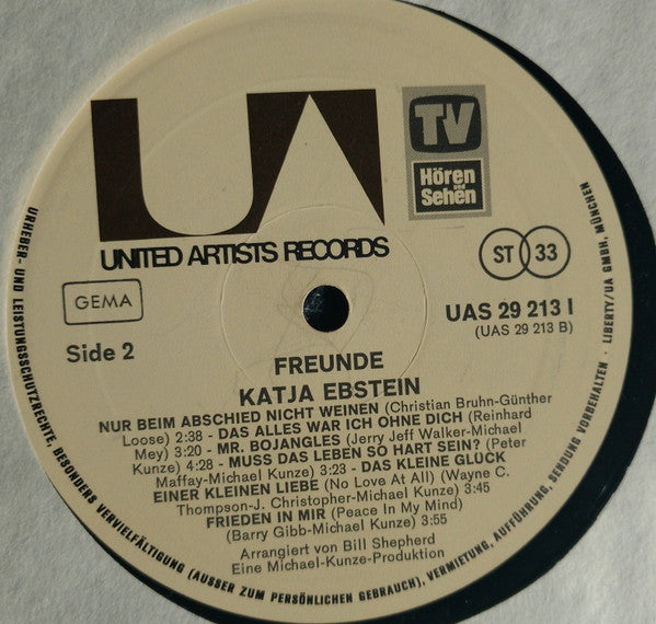 Katja Ebstein - Freunde (LP, Album) - De Platen Aap – Vinylwinkel in Brielle & online webshop voor muziekliefhebbers