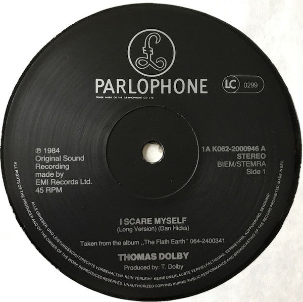 Thomas Dolby - I Scare Myself (Long Version) (12", Maxi) - De Platen Aap – Vinylwinkel in Brielle & online webshop voor muziekliefhebbers