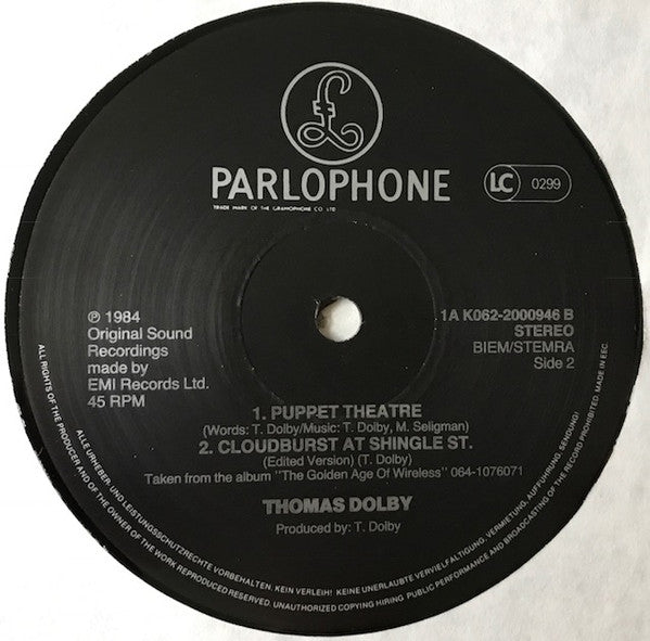 Thomas Dolby - I Scare Myself (Long Version) (12", Maxi) - De Platen Aap – Vinylwinkel in Brielle & online webshop voor muziekliefhebbers