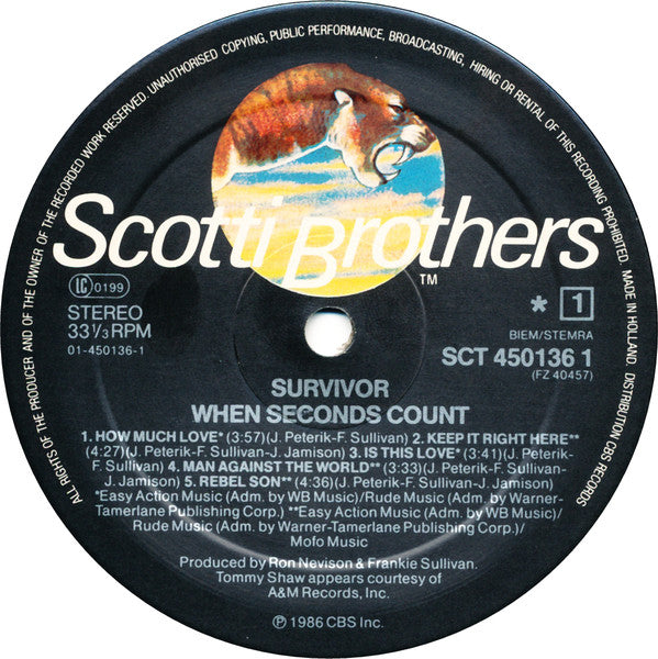Survivor : When Seconds Count (LP, Album)