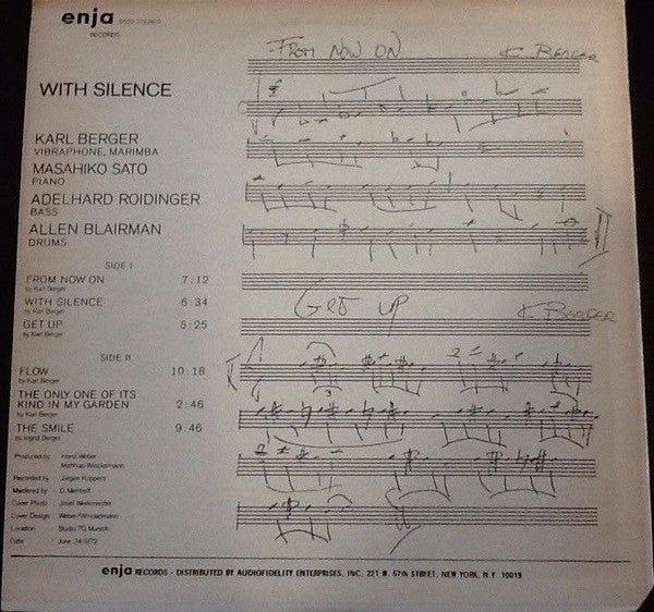 Karl Berger / Masahiko Satoh / Adelhard Roidinger / Allen Blairman : With Silence (LP, Album)