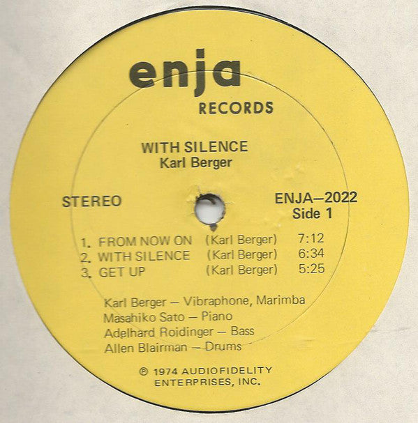 Karl Berger / Masahiko Satoh / Adelhard Roidinger / Allen Blairman : With Silence (LP, Album)