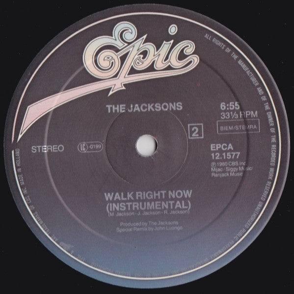 The Jacksons : Walk Right Now (12", Maxi)