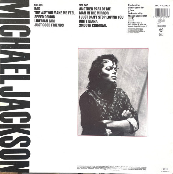 Michael Jackson : Bad (LP, Album, Gat)