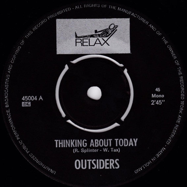 The Outsiders - Thinking About Today (7", Mono) - De Platen Aap – Vinylwinkel in Brielle & online webshop voor muziekliefhebbers