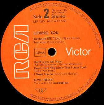 Elvis Presley : Loving You (LP,Album,Reissue,Stereo)