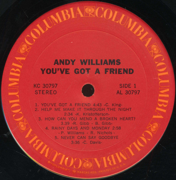 Andy Williams : You've Got A Friend (LP, Album)