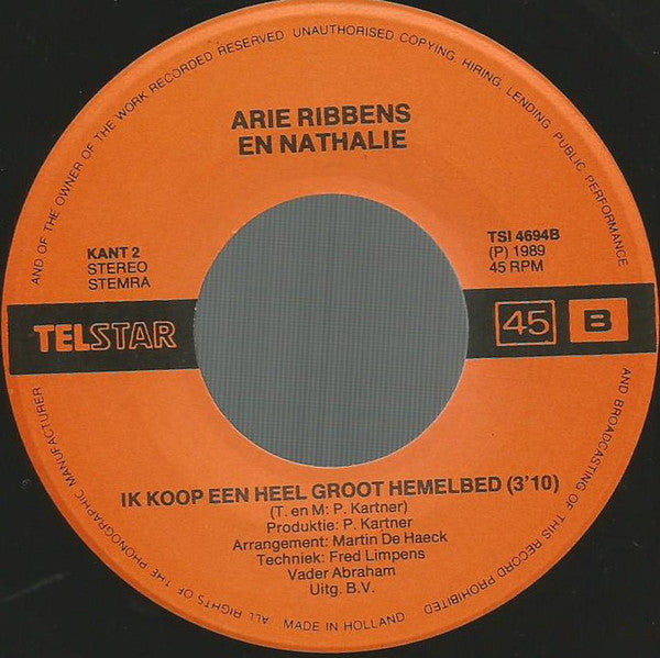 Arie Ribbens En Nathalie (10) : Liefde Is Leven (7", Single)